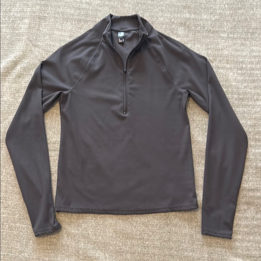 GapFit Charcoal Ribbed Half-Zip Top